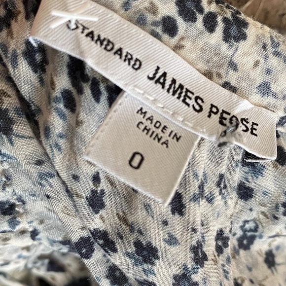 James Perse Floral Pleated Midi Dress In Pearl 0 - Picture 10 of 12